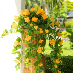 UV Resistant Artificial Hibiscus Hanging Plant – 41" Indoor/Outdoor Set of 2 (4 Color Options)
