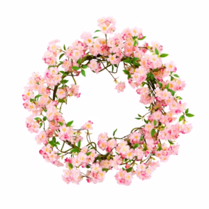Artificial Pink Cherry Blossom Wreath 30”