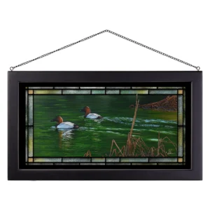 A Beautiful Day - Canvasback - 13" x 23" Stained Glass Art
