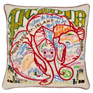 Acadia Hand-Embroidered Pillow - 20 x 20 Inches