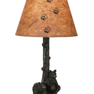 Bear Cubs in Tree Table Lamp with Bear Paw Shade