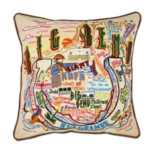 Big Bend Hand-Embroidered Pillow - 20 x 20 Inches