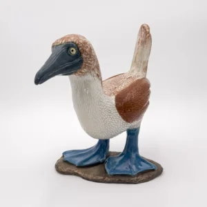 Blue Footed Boobie Ceramic Sculpture by Bronwen Weber