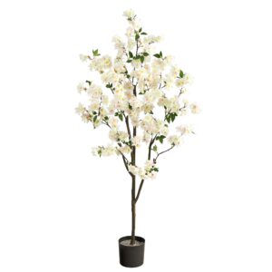 6’ Cherry Blossom Artificial Tree in White