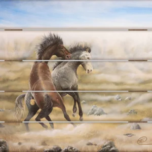 Dusty Tussel - Wild Horses - 18" x 22" Pallet Wall Art