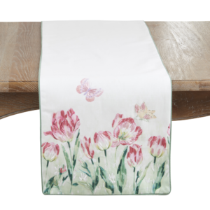 Embroidered Floral Table Runner 16"X72"
