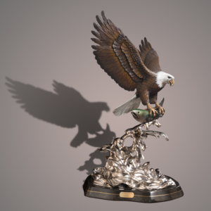 Evening Catch - American Eagle - Bronze Sculpture by Barry Stein Sculptures