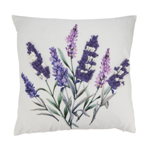 Felt Applique Lavender Pillow 18" Square - Down Filled