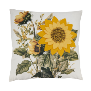 Felt Applique Sunflower Pillow 18″ Square – Down Filled