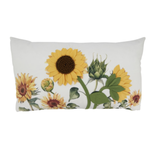 Felt Applique Sunflower Pillow 14"X24" Oblong - Down Filled