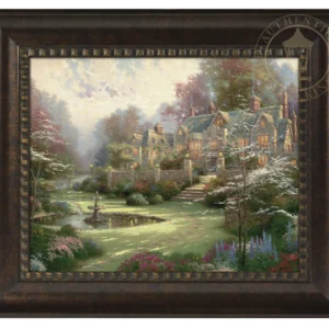 Gardens Beyond Spring Gate - 16" x 20" Brushstroke Vignette (Rich Burl Frame)