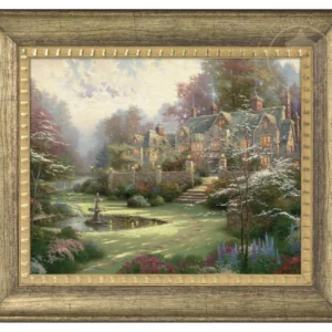 Gardens Beyond Spring Gate - 16" x 20" Brushstroke Vignette (Burnished Gold Frame)