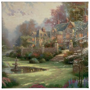 Gardens Beyond Spring Gate - 14" x 14" Gallery Wrapped Canvas