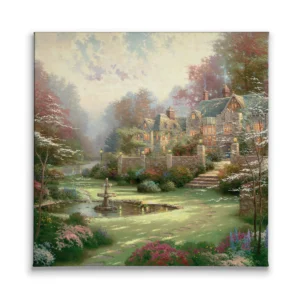 Gardens Beyond Spring Gate - 20" x 20" Gallery Wrapped Canvas
