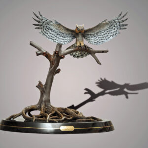 Great Horned Owl Bronze Sculpture by Barry Stein Sculptures