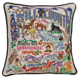 Hill Country Hand-Embroidered Pillow - 20 x 20 Inches