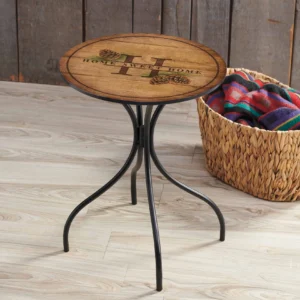 Home Sweet Home - Pinecones - 18" Metal Side Table