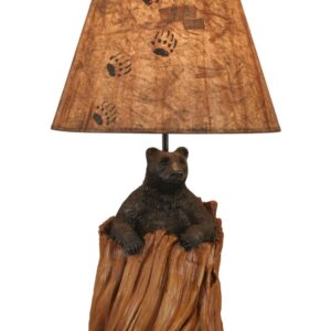 Kodiak Honey Bear in Stump Table Lamp
