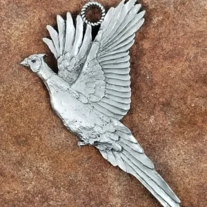 Pheasant Pewter Ornament by Andy Schumann