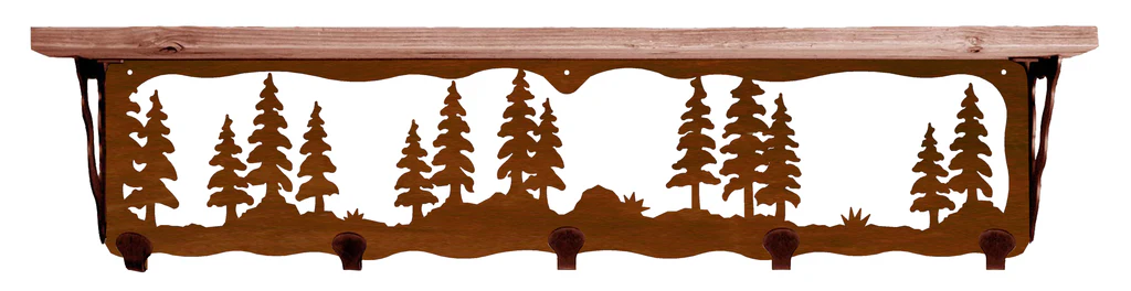 Pine Forest 34" Hook Shelf