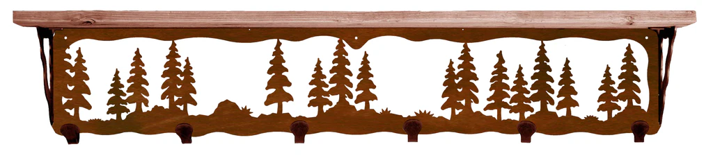 Pine Forest 42" Hook Shelf