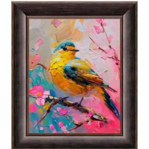 Radiant Serenade - Warbler in Bloom - Limited Edition Canvas