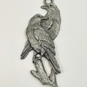 Raven Crow Pewter Ornament by Andy Schumann