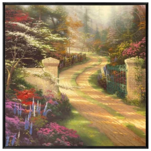 Spring Gate - 36" x 36" Canvas Wall Mural (Onyx Black Frame)
