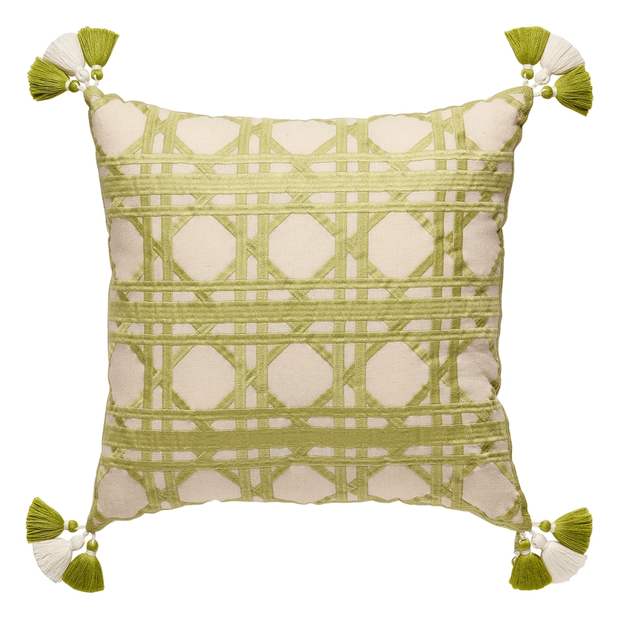 Sugar Mill Embroidered Basketweave Pillow - Spartina 18X18