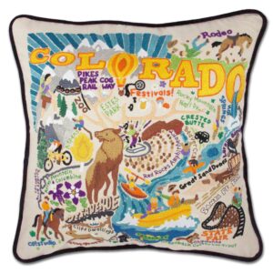 Summer Colorado Hand-Embroidered Pillow - 20 x 20 Inches