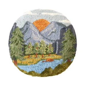 Sunset River Hike Hook Pillow 16" Round