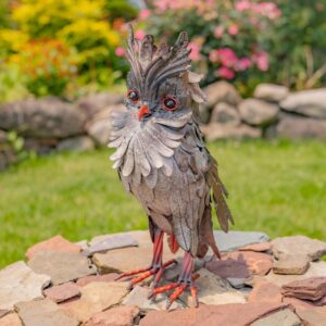 Tall Metal Great Horned Owl Accent