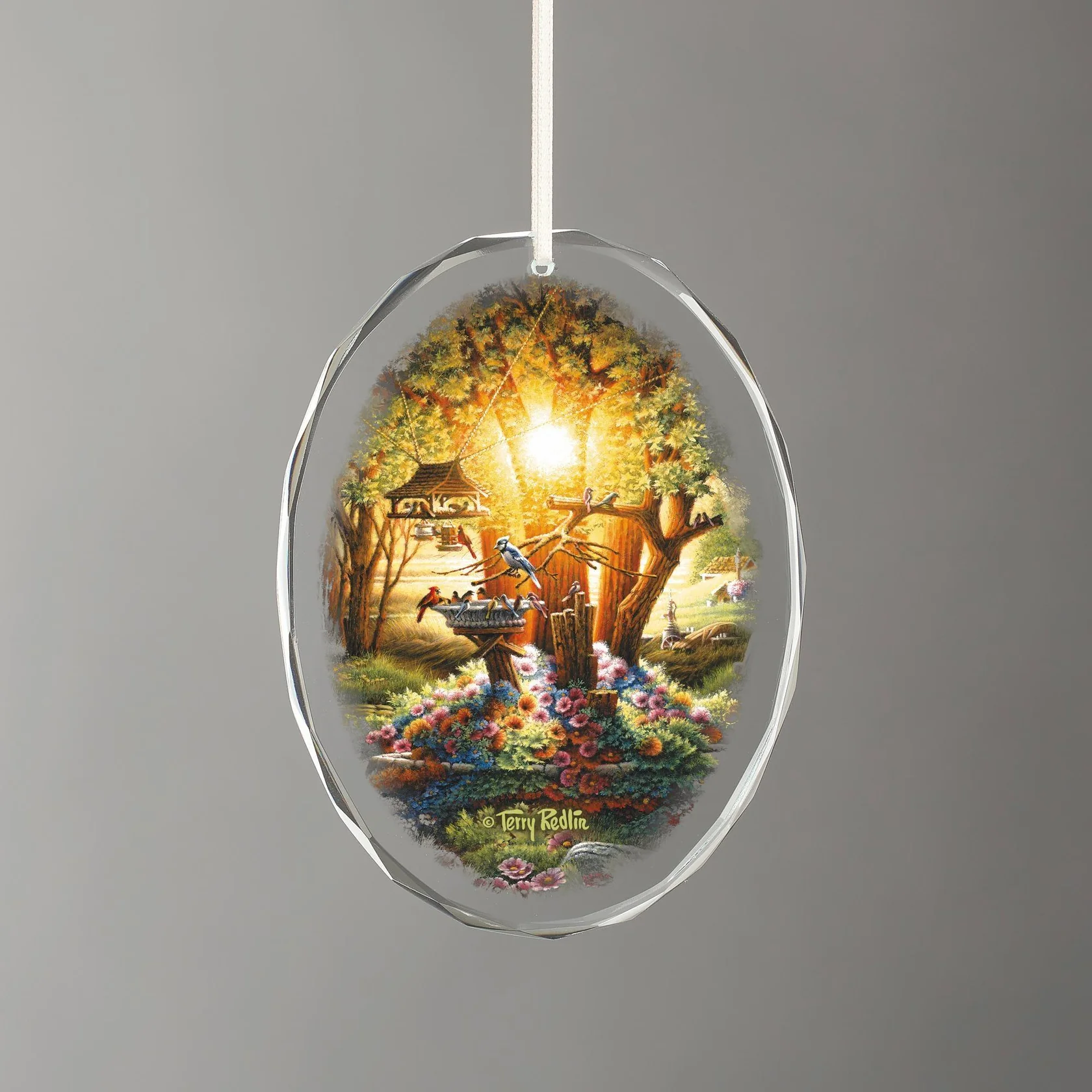 The Colours of Spring - Oval Glass Ornament