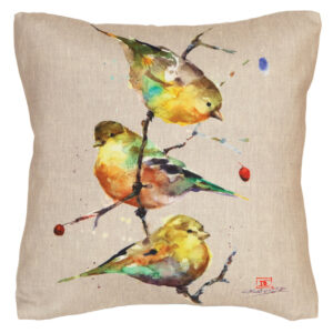 Triple Gold Songbird Outdoor Pillow 18″ x 18″ (Set of 2)