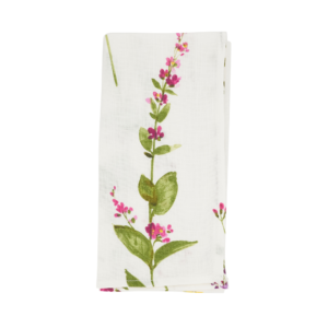 Watercolor Floral Stems Napkin - Set of 4