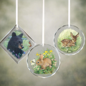 Woodland Meadow Crystal Ornament Set – Set of 3