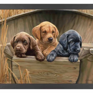 All Hands on Deck 11″ x 14″ Art Print - Lab Puppies - Official Ducks Unlimited Art