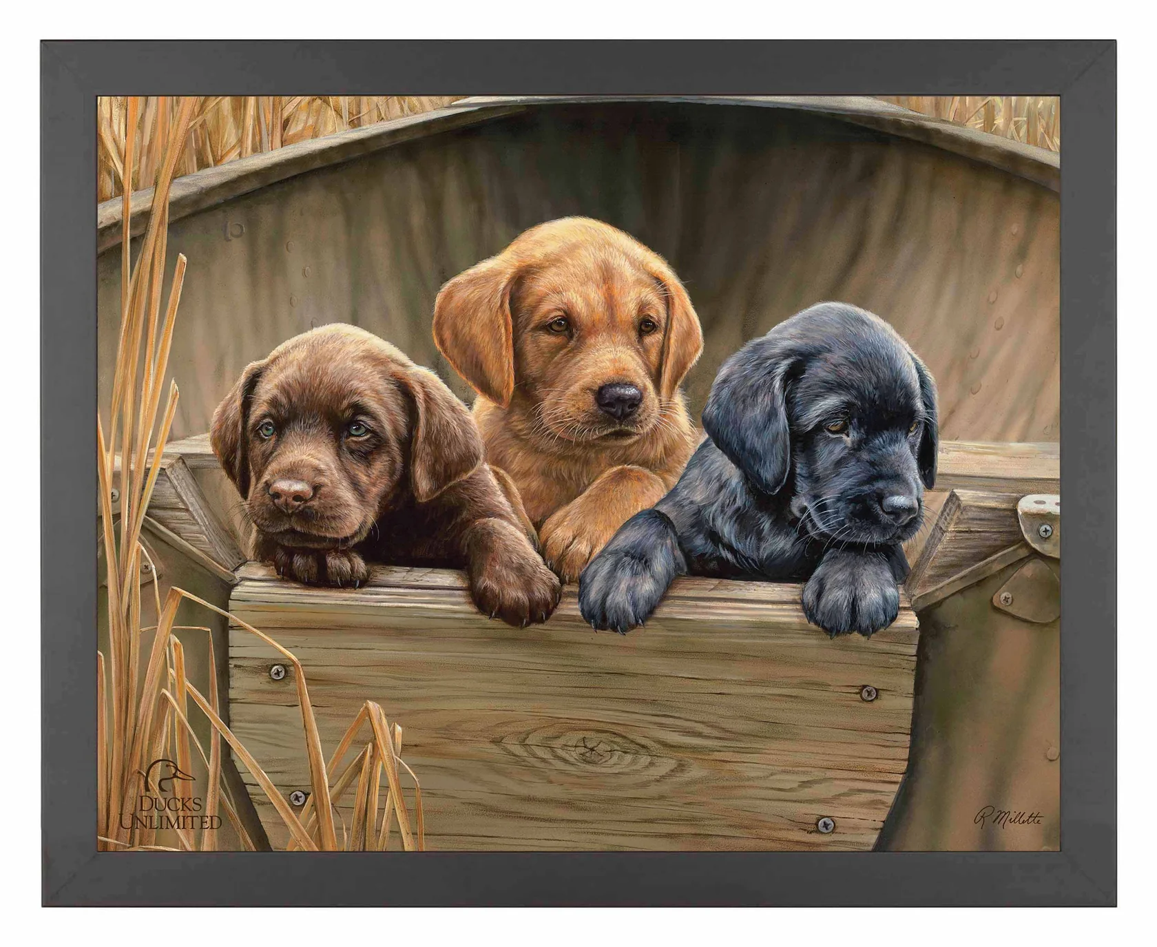 All Hands on Deck 11″ x 14″ Art Print - Lab Puppies - Official Ducks Unlimited Art