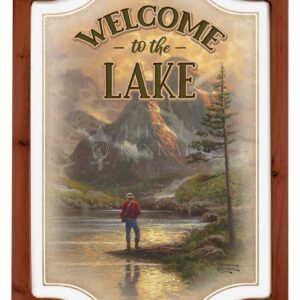 Almost Heaven "Welcome to the Lake" - 18" x 12" Framed Vintage Tin Sign
