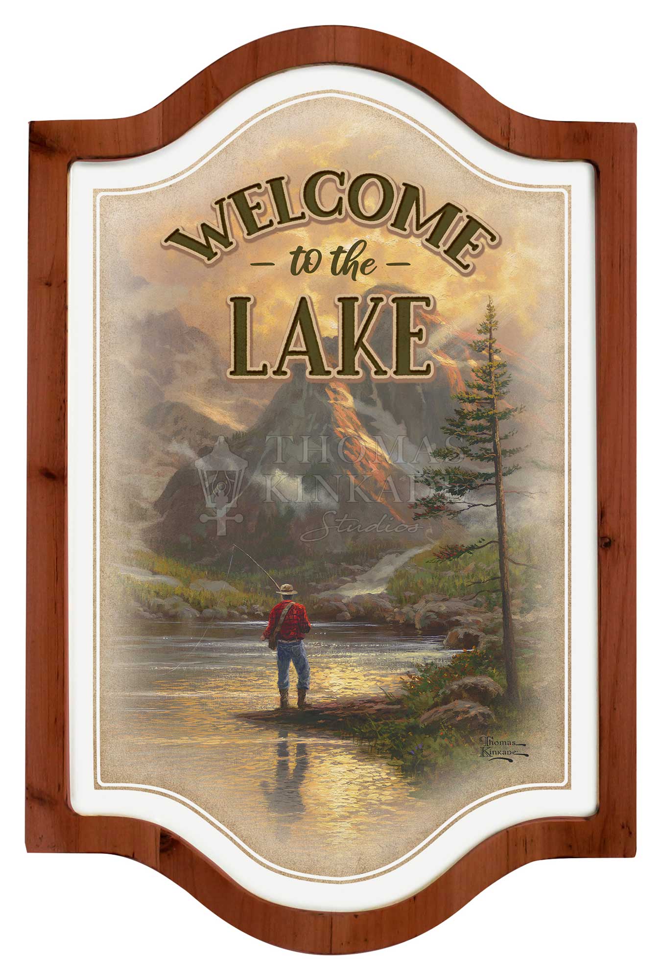 Almost Heaven "Welcome to the Lake" - 18" x 12" Framed Vintage Tin Sign