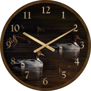 Chasing the Setting Sun - Northern Pintail - 21" Round Clock