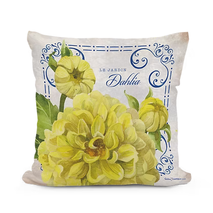 Dahlia Yellow Pillow
