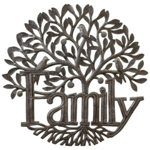 Family Tree - Recycled Steel Drum Wall Art 22"