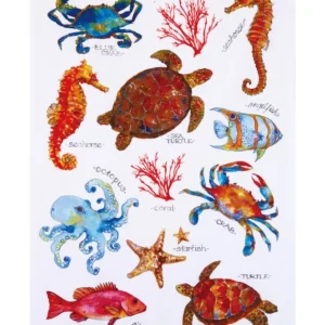 Field Guide Sealife Kitchen Towel - Pack of 4