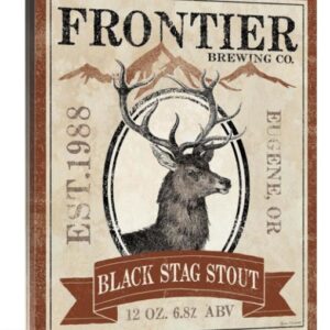Frontier Brewing Black Stag Stout - Deer - Gallery Wrapped Canvas