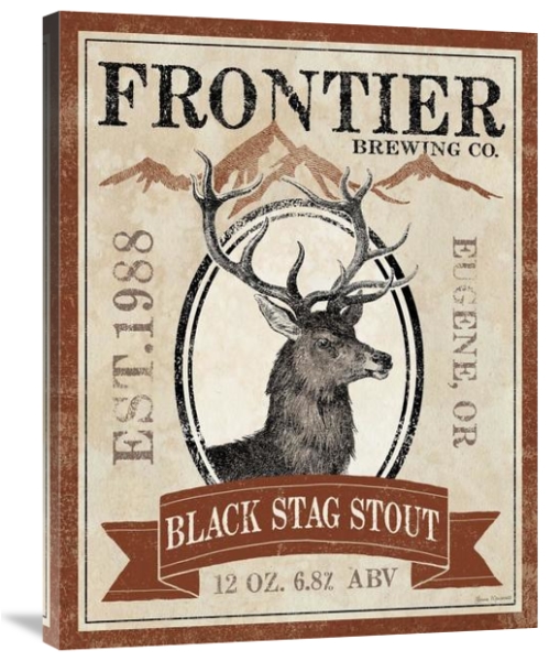 Frontier Brewing Black Stag Stout - Deer - Gallery Wrapped Canvas