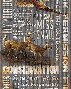 Hunting Rules - 12" x 30" Wood Sign