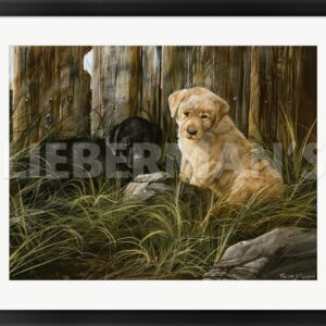 Lab Pup Pair - 31" x 25" Framed Art Print