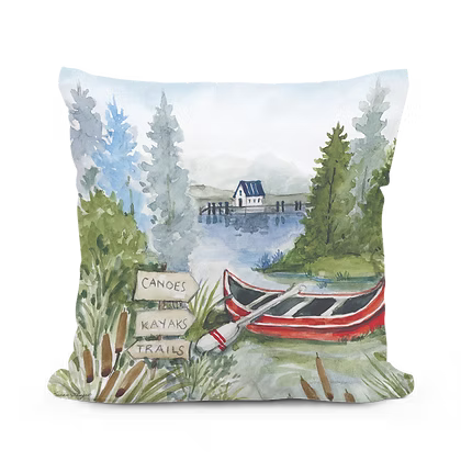 Lake Canoe Pillow