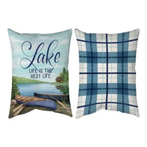 Lake Life - Lake Life Is the Best Life Climaweave Pillow 13″ x 18″ (Set of 2)